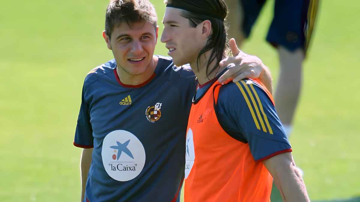 Joaquín y Sergio Ramos con la Selección Española