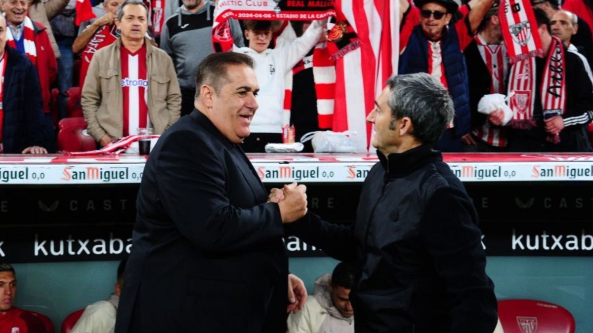 José Ramón Sandoval y Ernesto Valverde antes del Athletic Club - Granada CF