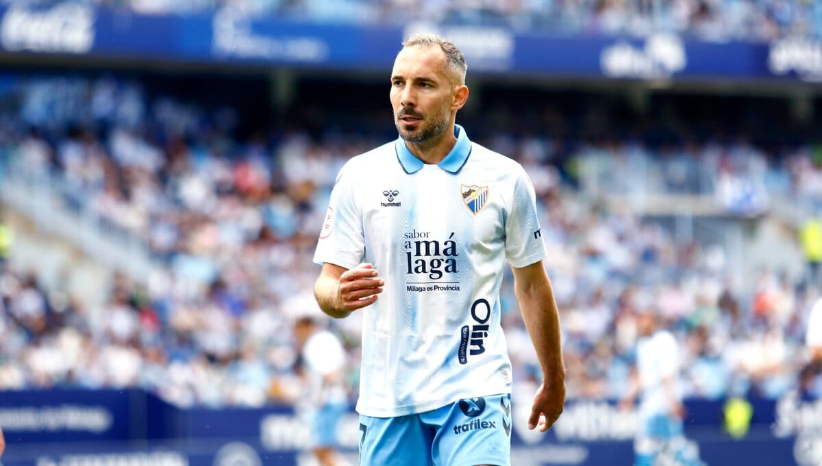 David Ferreiro durante el Málaga CF 1-1 AD Mérida