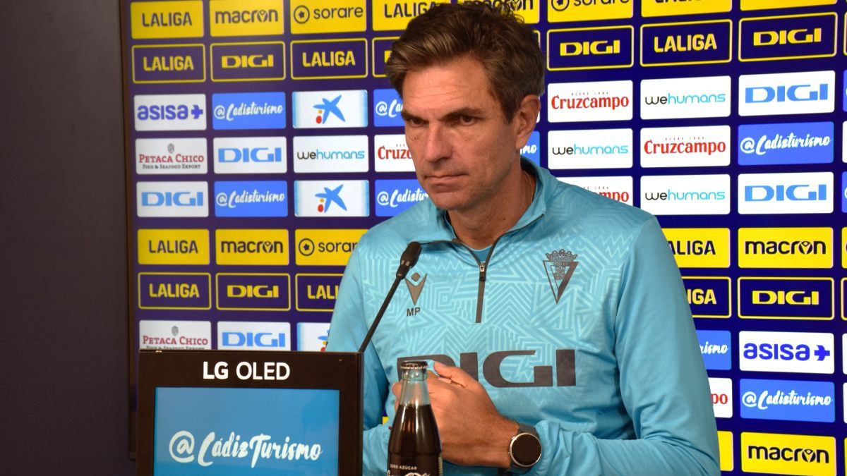 Mauricio Pellegrino, entrenador del Cádiz CF, instantes antes de una rueda de prensa | CCF