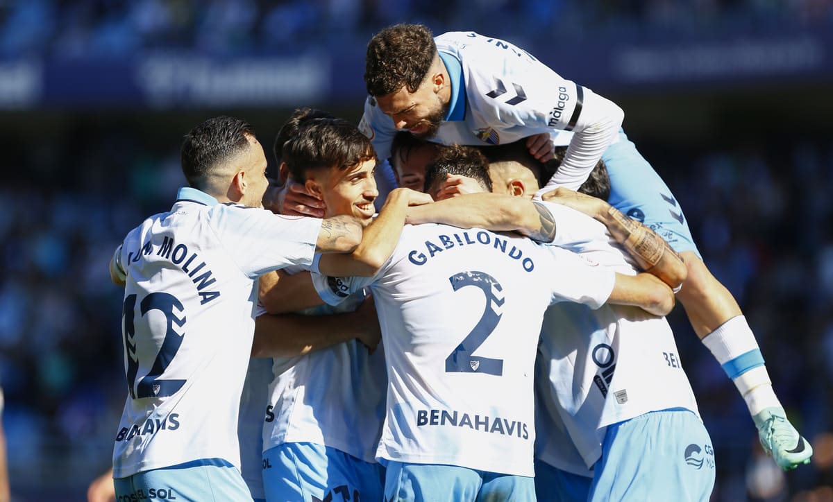 Jugadores del Málaga CF celebrando un gol esta temporada