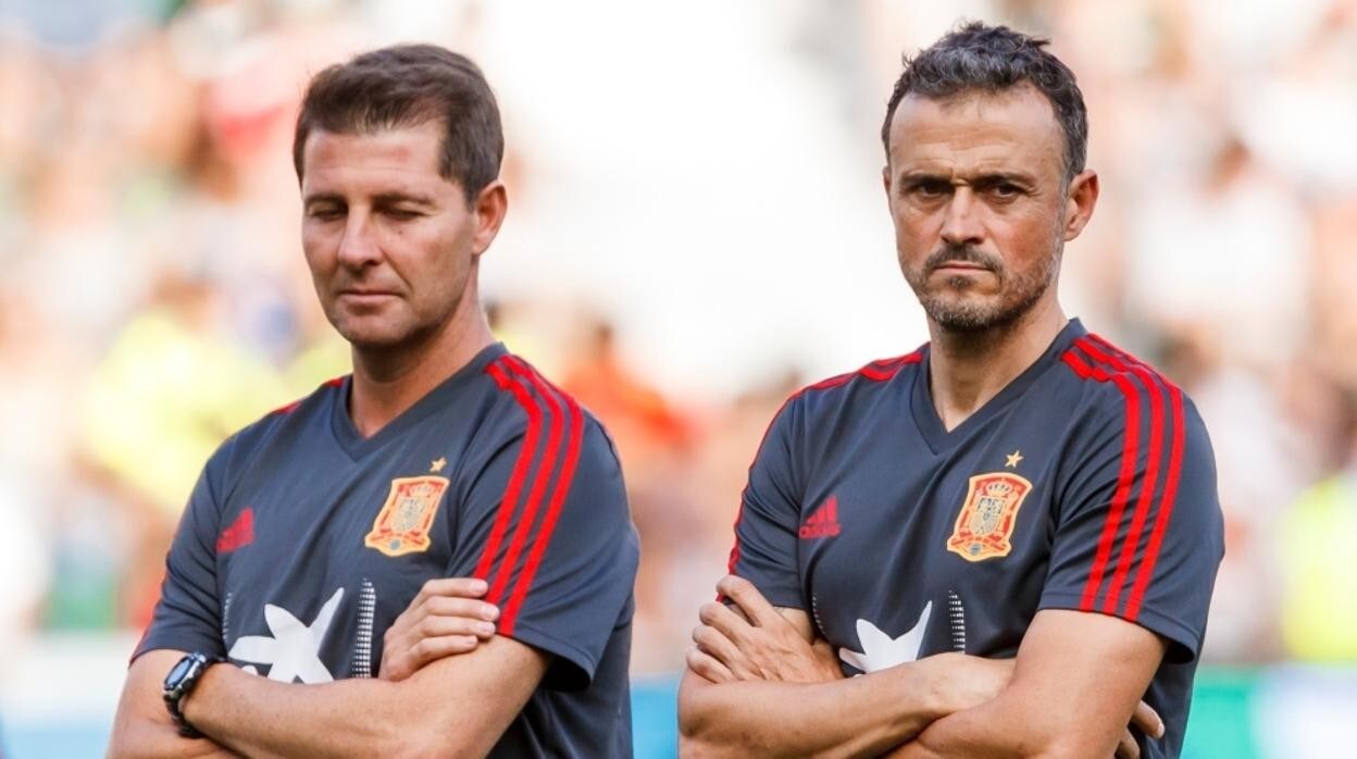 Jesús Casas y Luis Enrique durante su etapa en la selección española