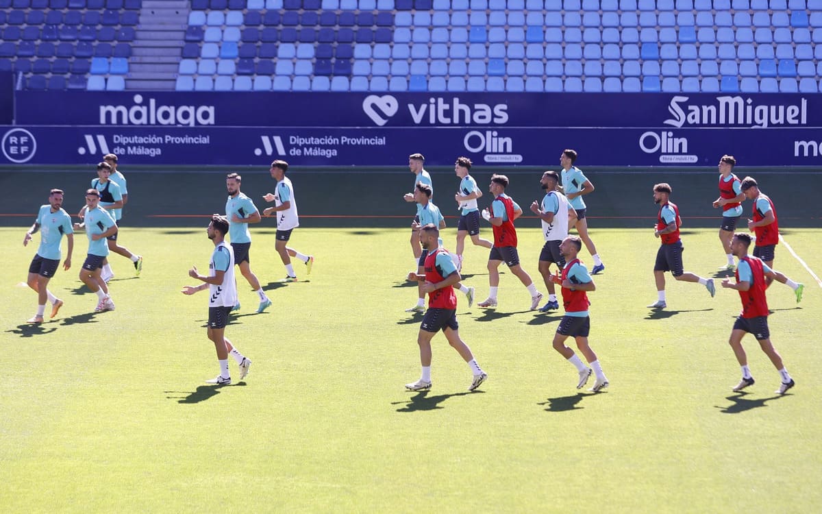Primera sesión de entrenamiento del Málaga CF antes de recibir al Celta Fortuna