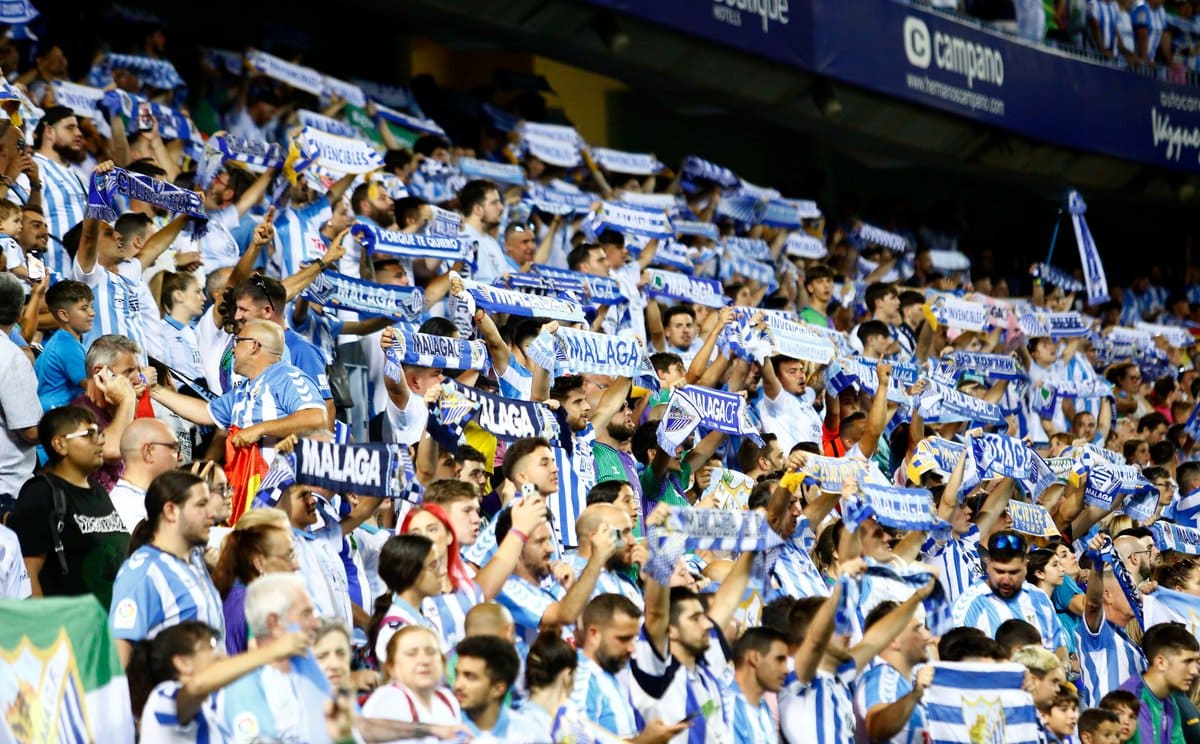 Aficionados del Málaga CF durante el Málaga CF 2-1 Nástic de Tarragona