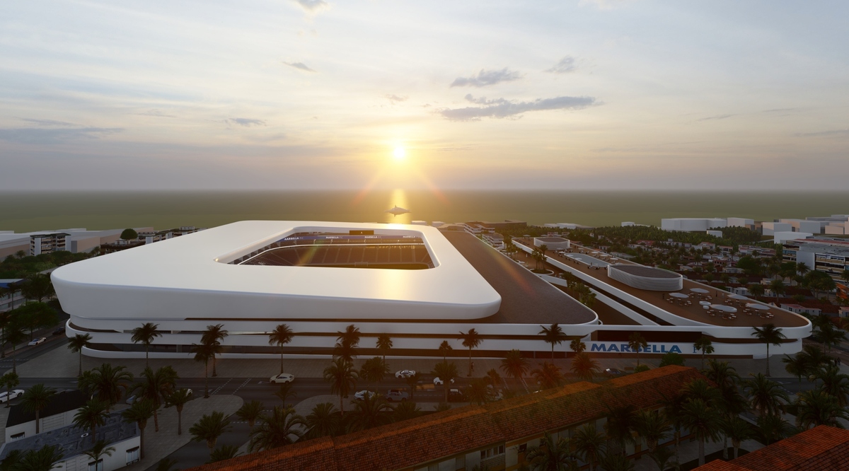 Imagen del proyecto del nuevo estadio del Marbella FC