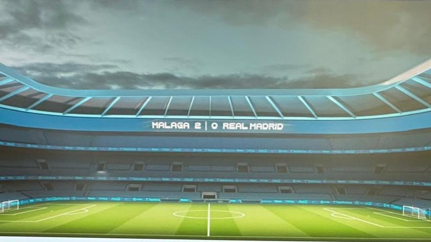 El interior de La Rosaleda contemplado en el nuevo proyecto para convertirse en sede del Mundial 2030