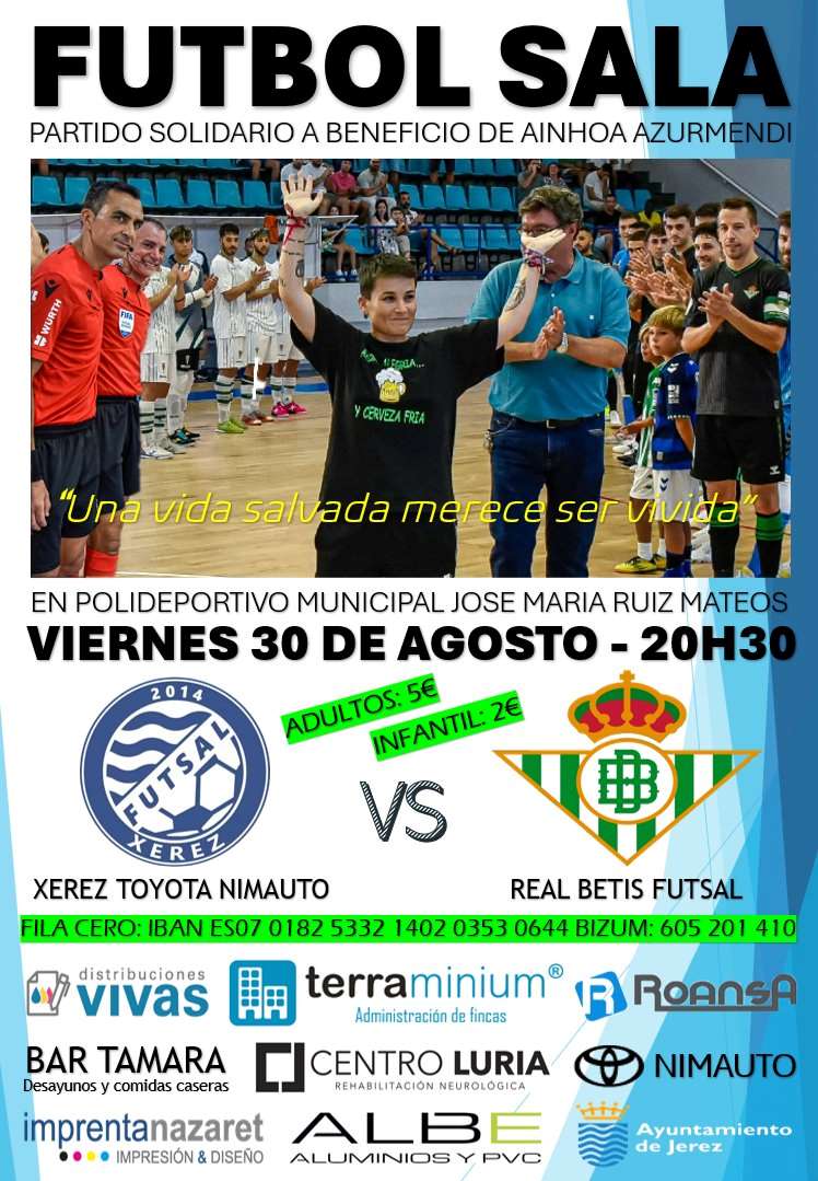 Cartel del partido dedicado a Ainhoa Azurmendi