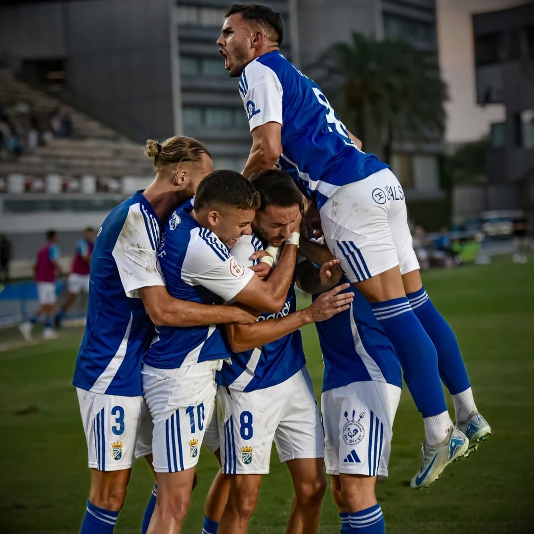 Celebración del gol de Iago Díaz contra el UCAM | Instagram: @xerezcd_oficial