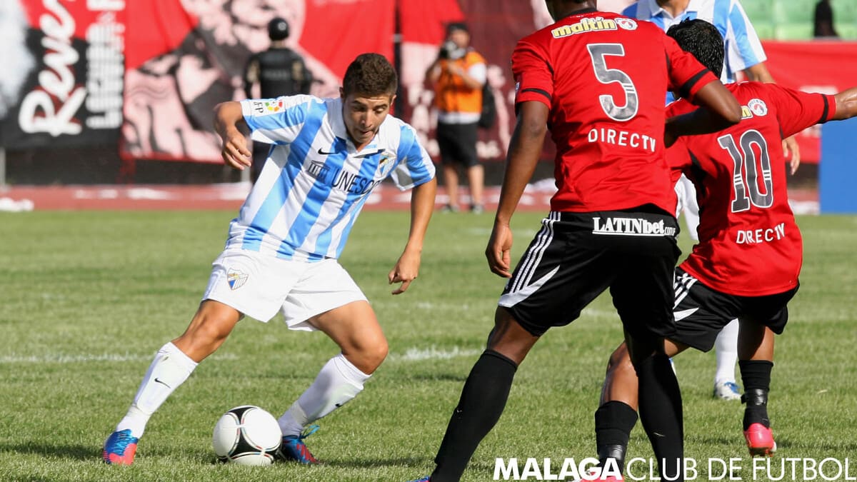 Francisco Portillo durante su etapa como jugador del Málaga CF