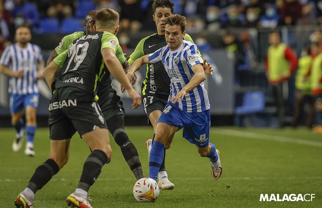 Aleix Febas en su etapa como jugador del Málaga CF
