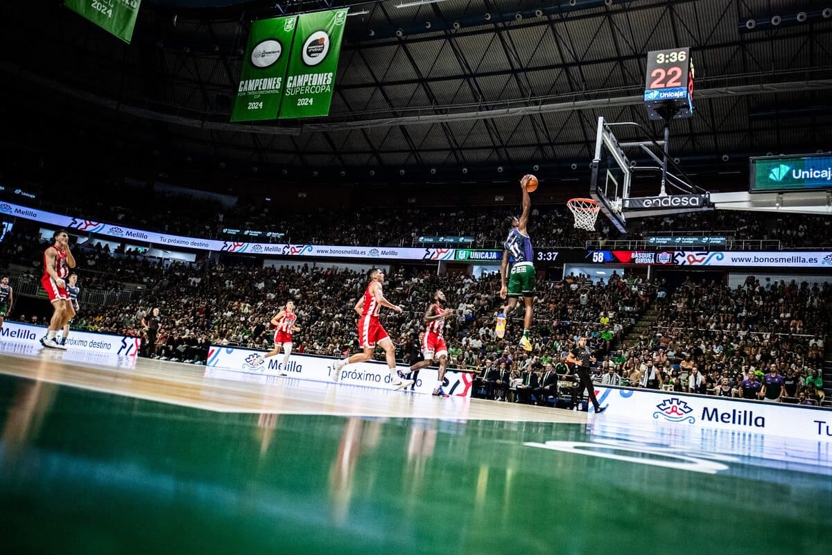 Unicaja Baloncesto durante un partido de la temporada
