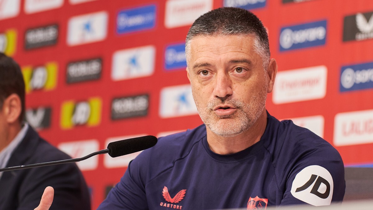 García Pimienta en la rueda de prensa previa al Sevilla FC - Real Betis | Salvador López Medina para El MIRA
