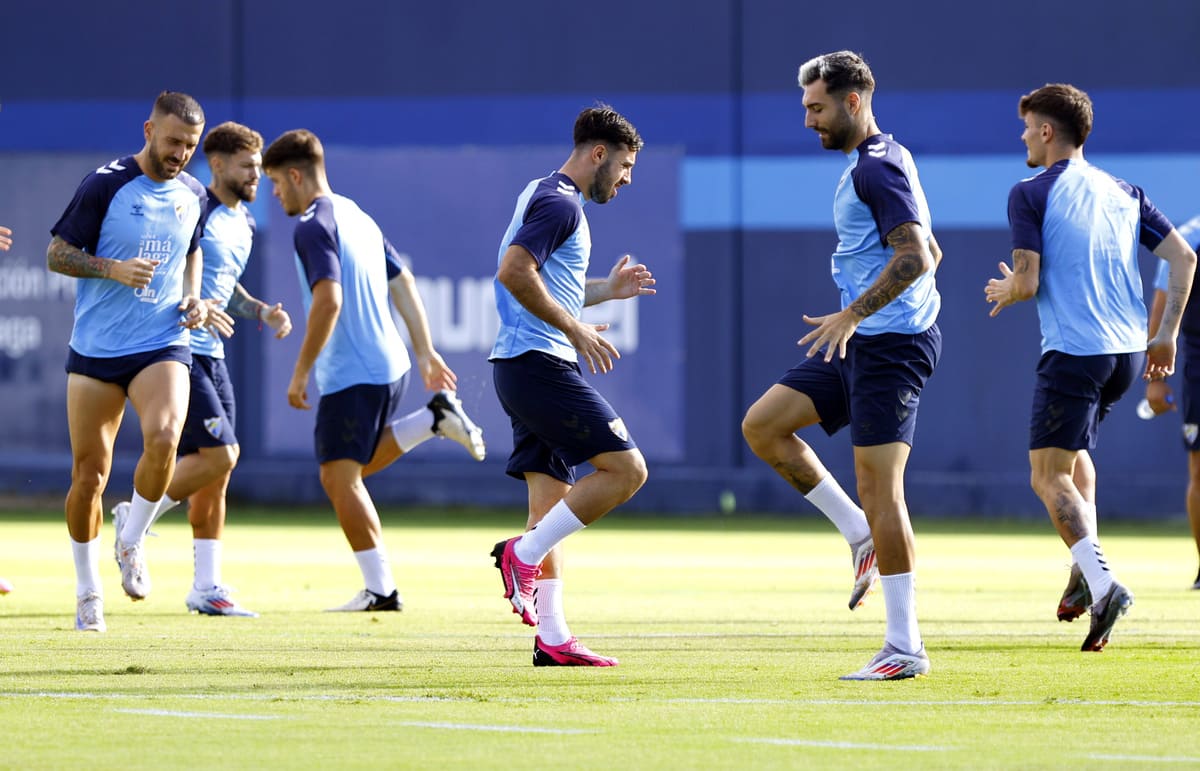 Jugadores del Málaga CF durante una sesión de entrenamiento