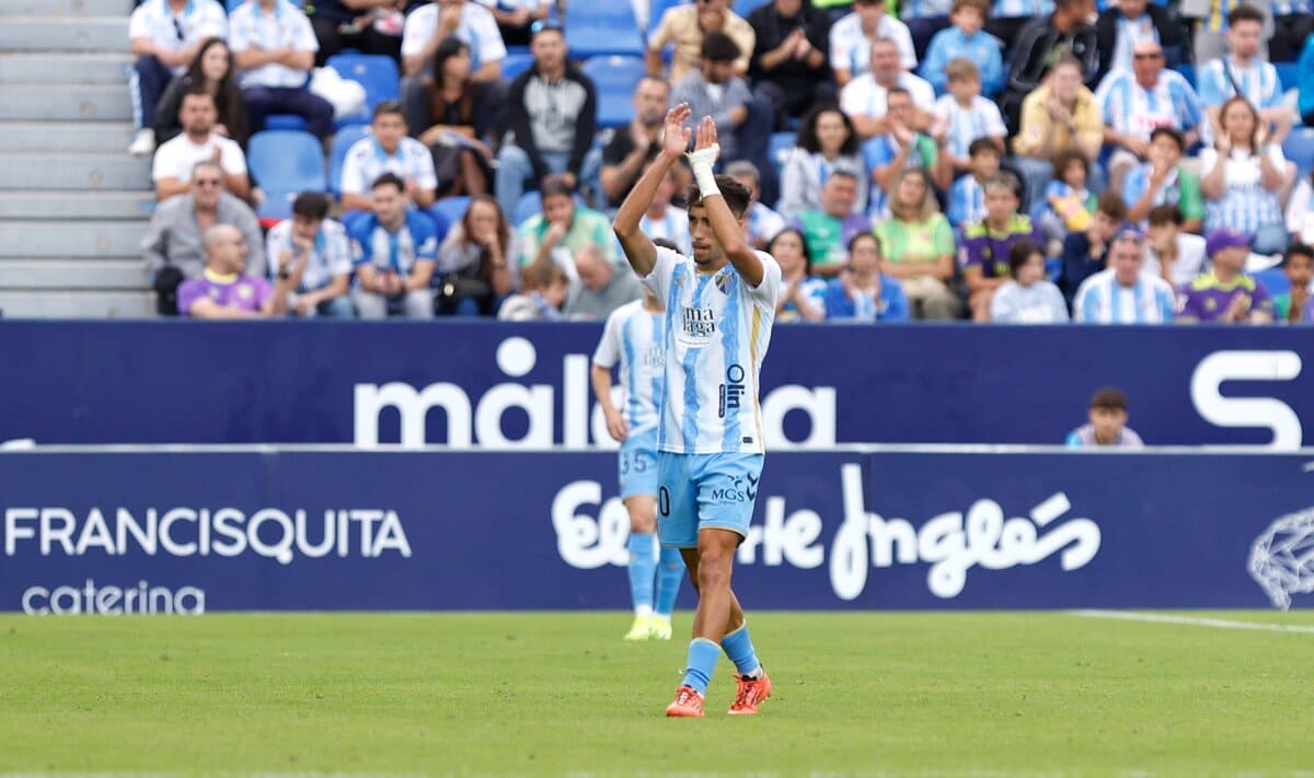 David Larrubia, goleador del Málaga CF 1-0 SD Eibar