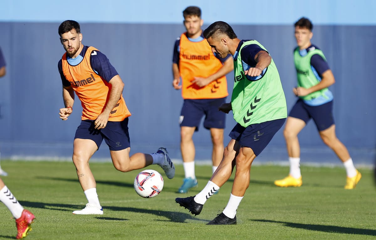Una sesión de entrenamiento del Málaga CF