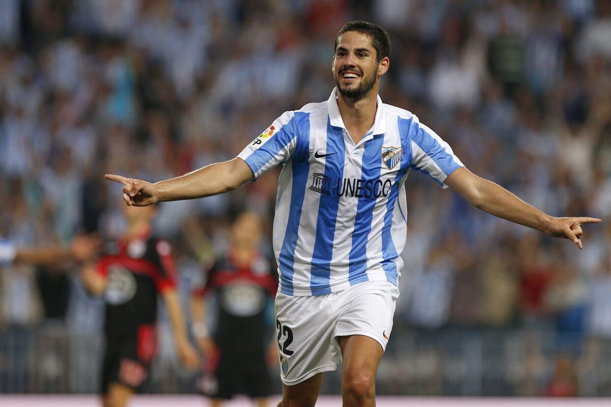 Isco Alarcón celebrando un gol con el Málaga CF