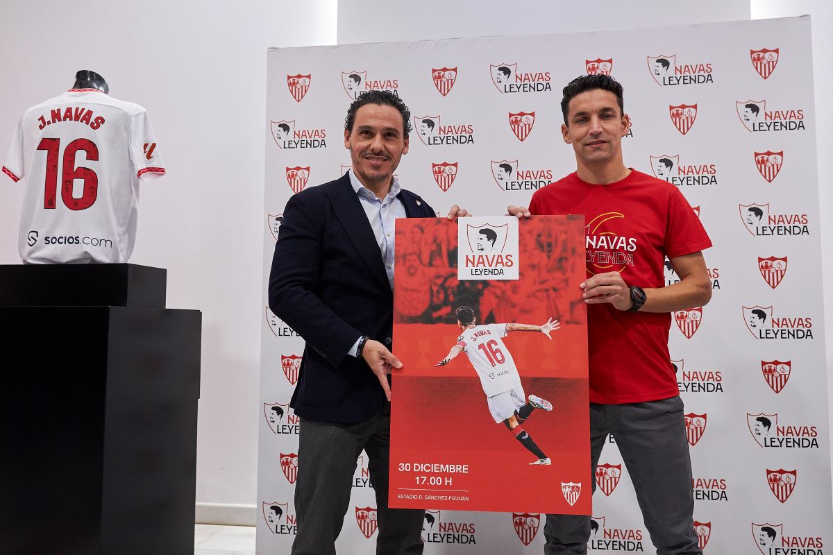 Del Nido Carrasco y Jesús Navas durante el acto de presentación de su homenaje de despedida | Salvador López Medina para El MIRA