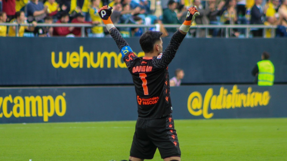 David Gil celebra un gol cadista en el Cádiz CF - Córdoba CF | @DavidGil_1