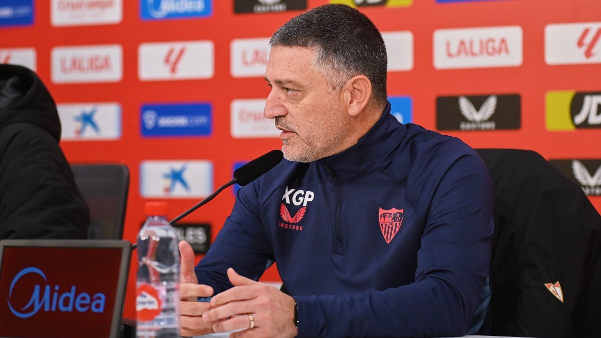 García Pimienta en la rueda de prensa previa al Getafe CF - Sevilla FC | Salvador López Medina para El MIRA