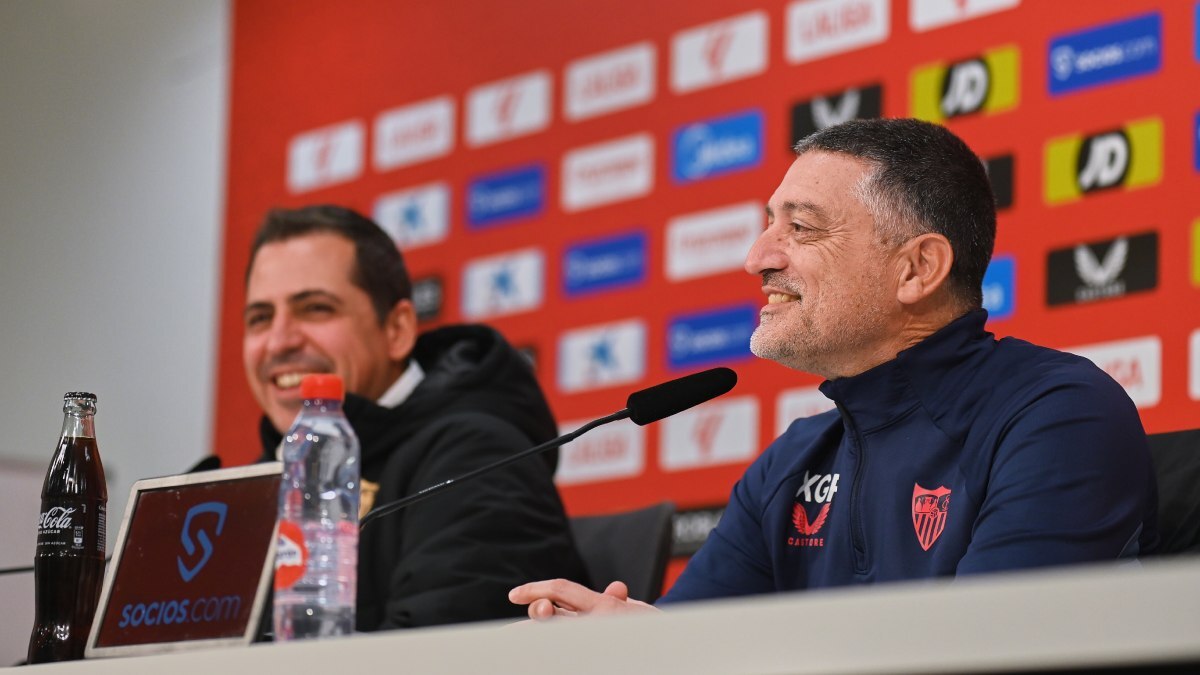 García Pimienta en la rueda de prensa previa al Getafe CF - Sevilla FC | Salvador López Medina para El MIRA
