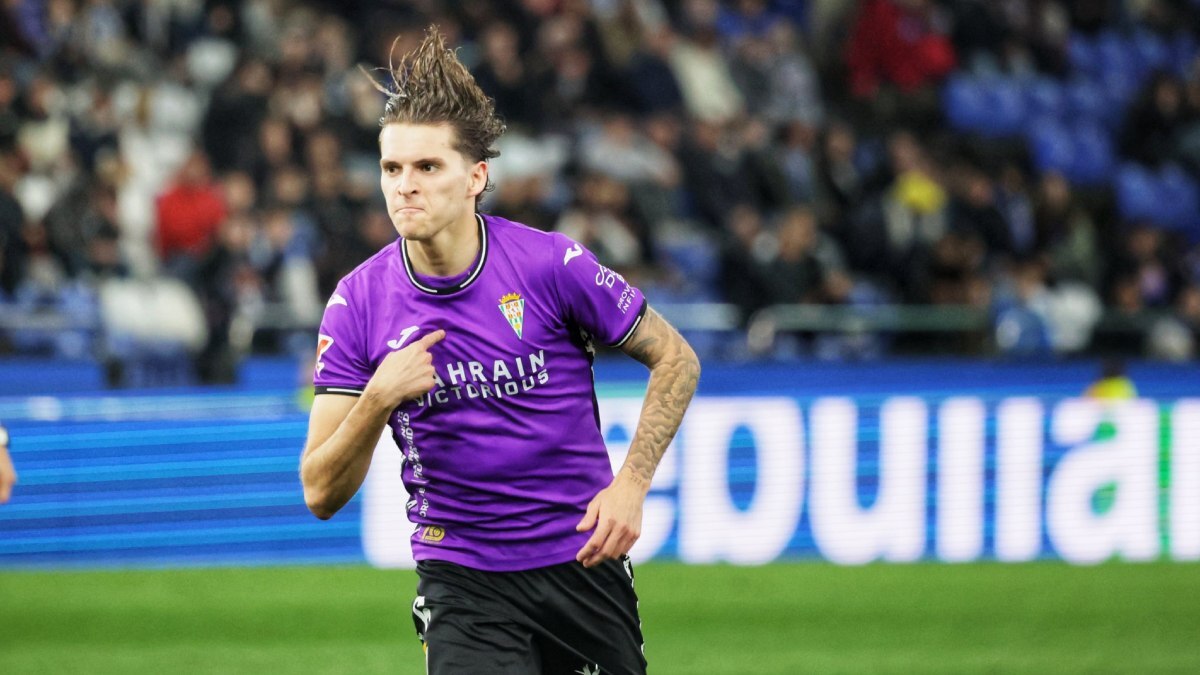 Álex Sala celebra su gol en el Deportivo de La Coruña - Córdoba CF | CCF