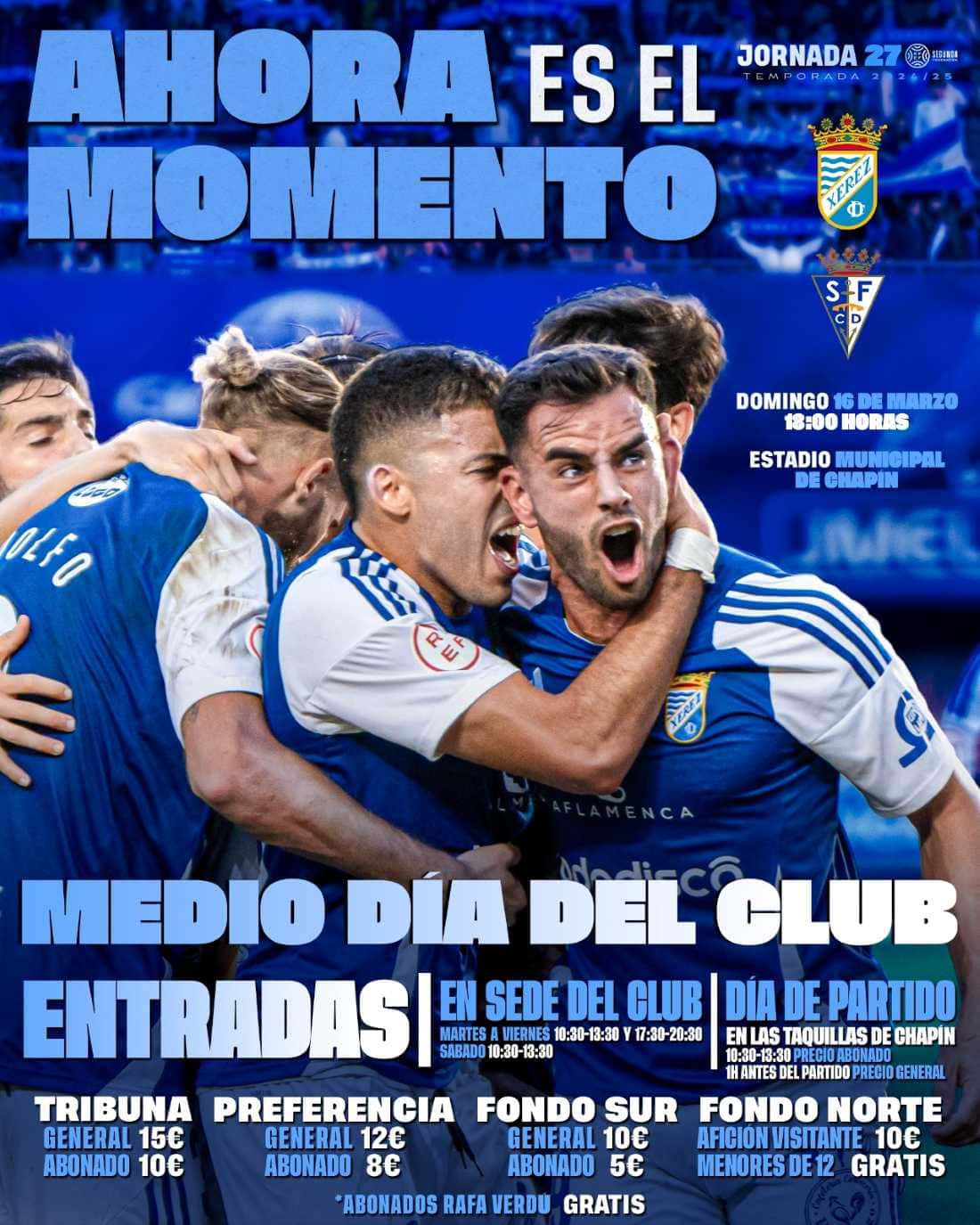 El encuentro entre el Xerez CD y el San Fernando CD declarado 'Medio Día del Club' | Xerez CD