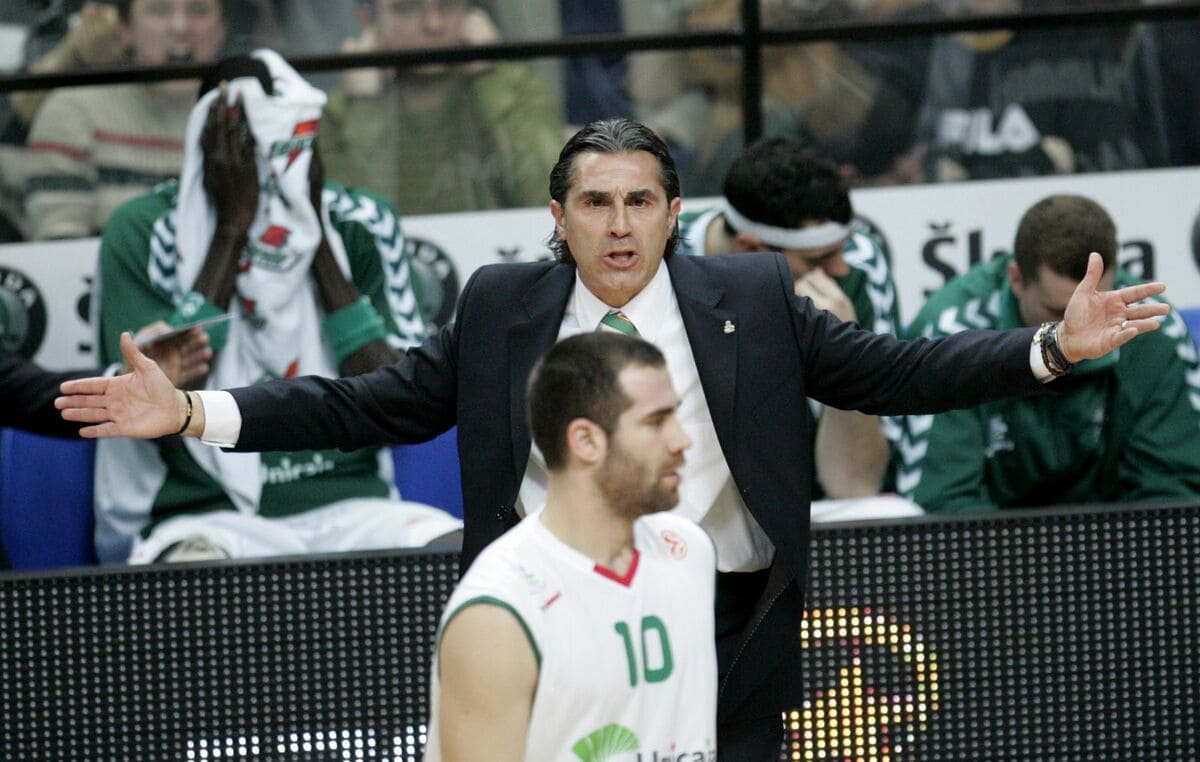 Sergio Scariolo durante su etapa como entrenador del Unicaja Baloncesto