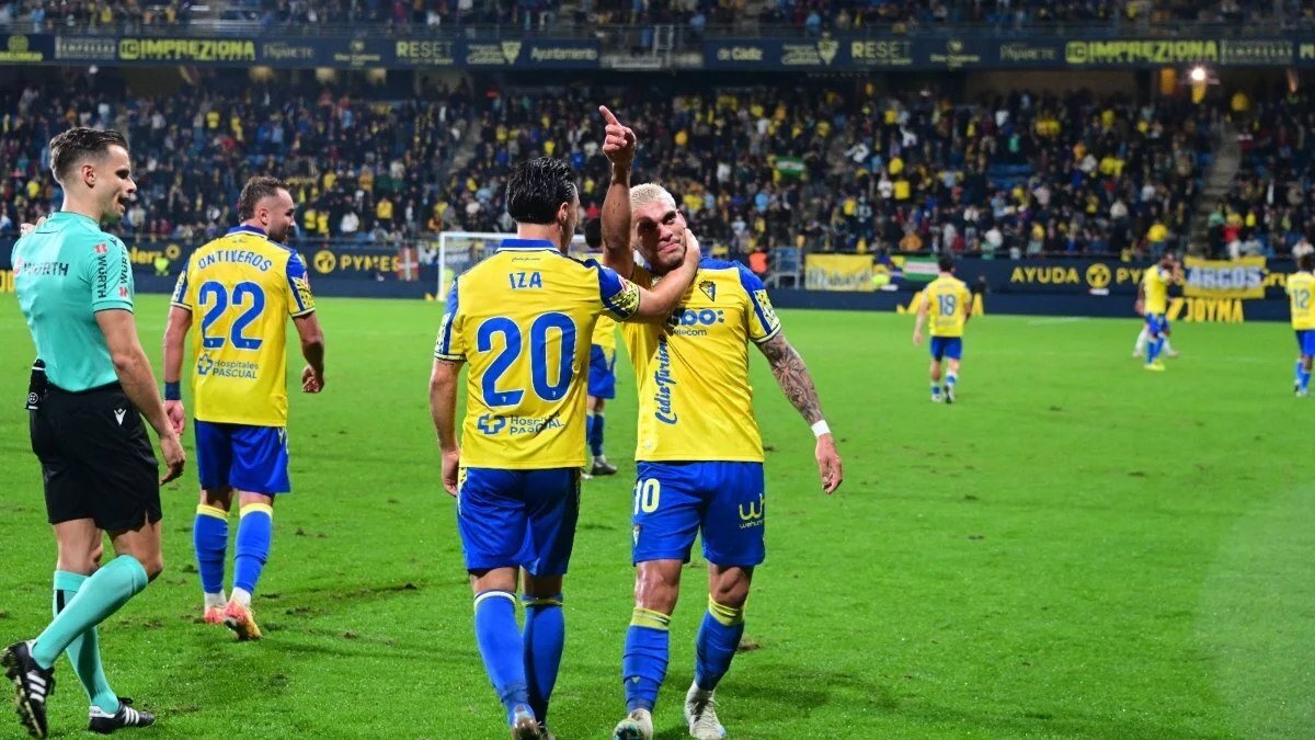 Brian Ocampo celebra su gol en el Cádiz CF - Burgos CF | CCF