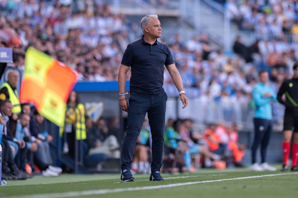 Sergio Pellicer en un partido del Málaga CF