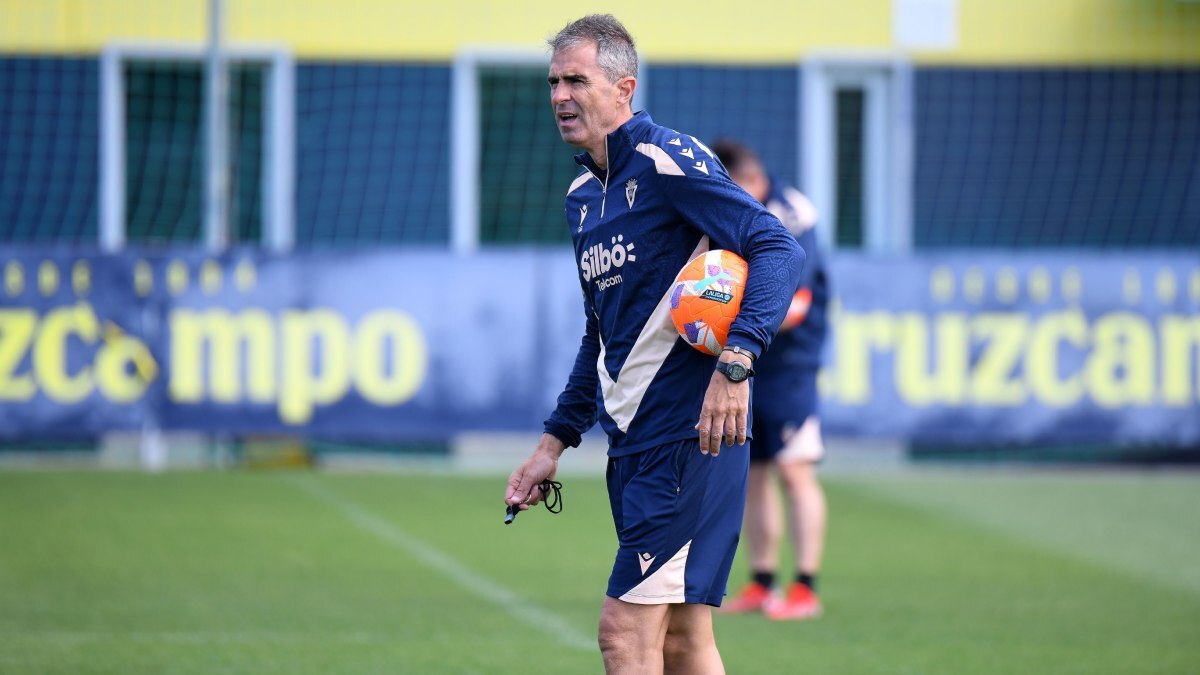 Gaizka Garitano durante un entrenamiento del Cádiz CF | CCF