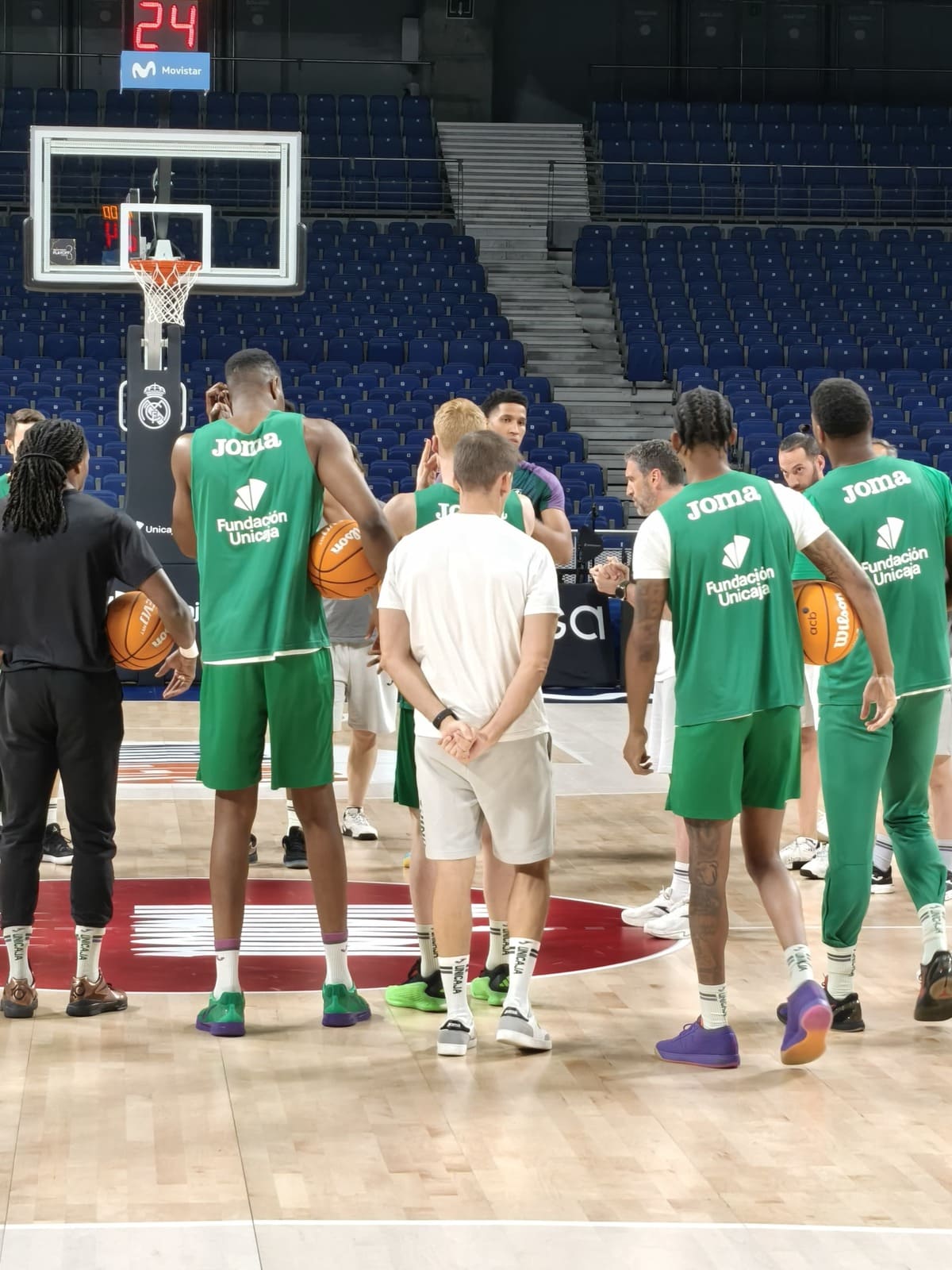 Sesión de entrenamiento del Unicaja Baloncesto antes de enfrentarse al Real Madrid