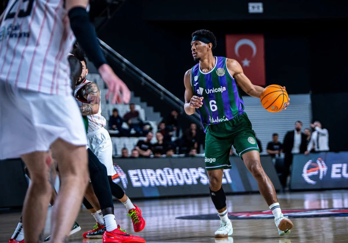 Kameron Taylor durante un partido con el Unicaja Baloncesto