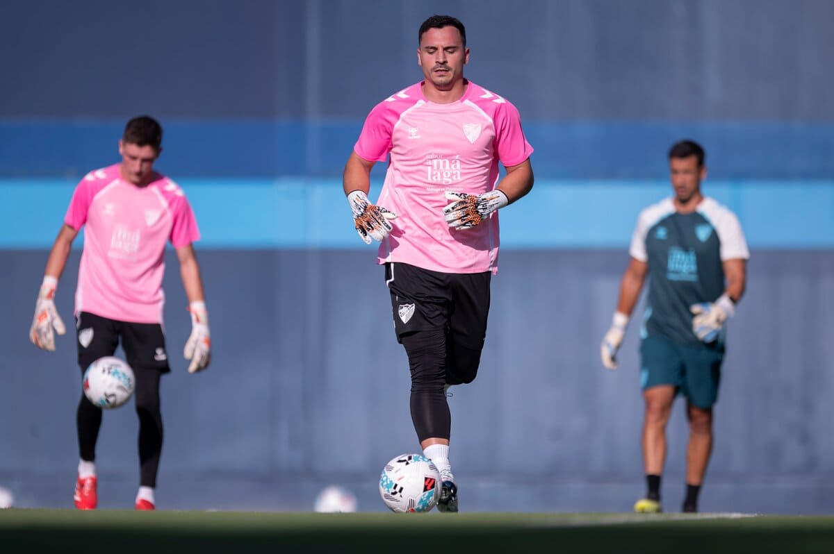 Porteros del Málaga CF durante una sesión de entrenamiento