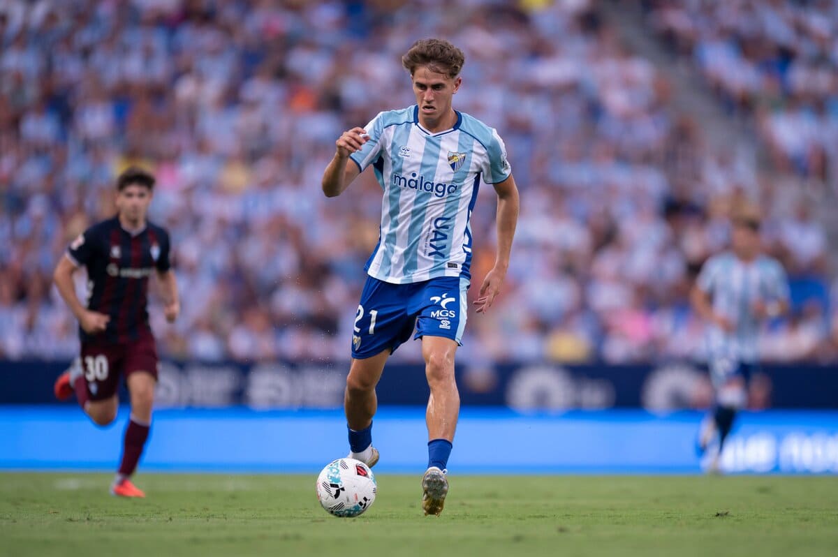 Adrián Niño en el Málaga CF 1-1 Eibar