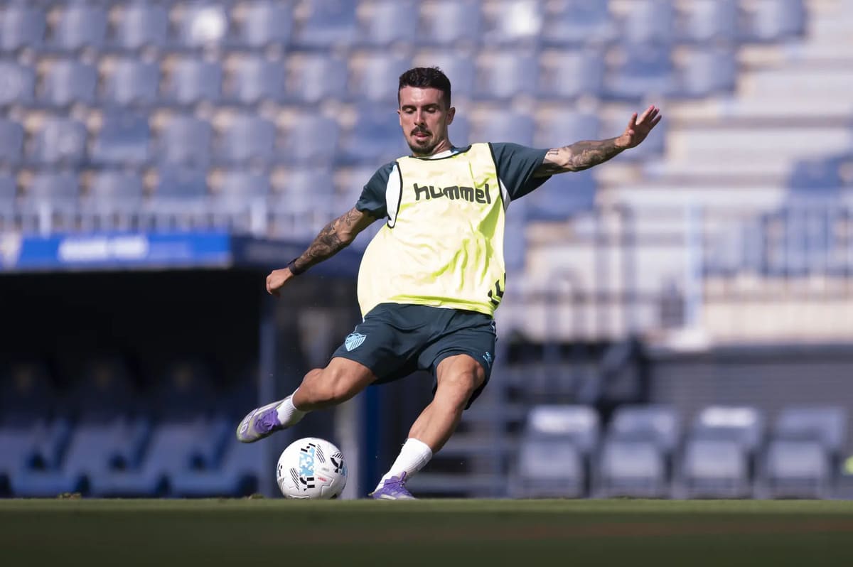 Joaquín Muñoz en un entrenamiento del Málaga CF | MCF