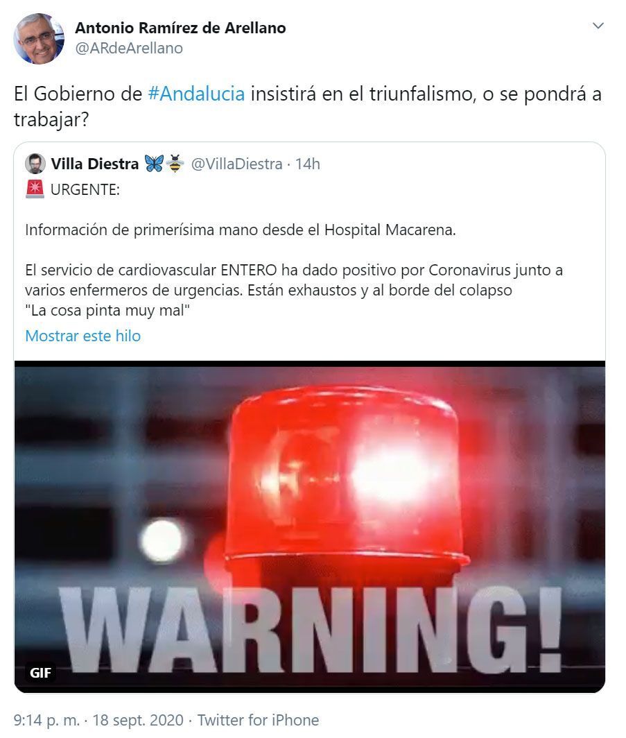 PSOE antonio ramirez de arellano comparte bulo tweet villa diestra