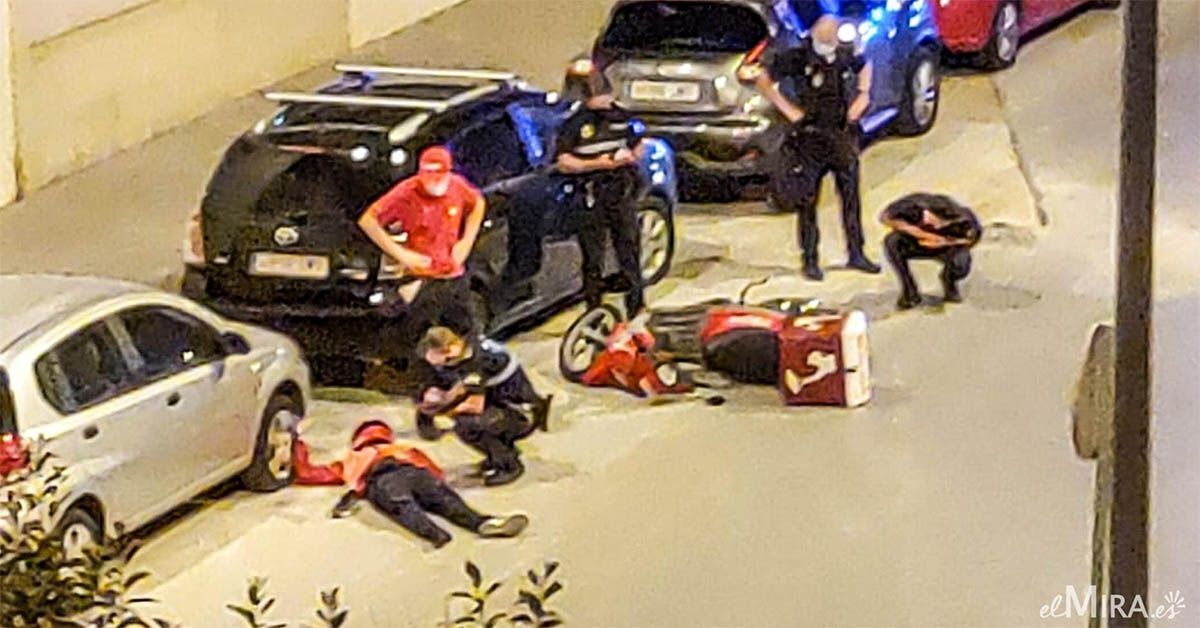 repartidor de telepizza accidente caída socavón en Jerez