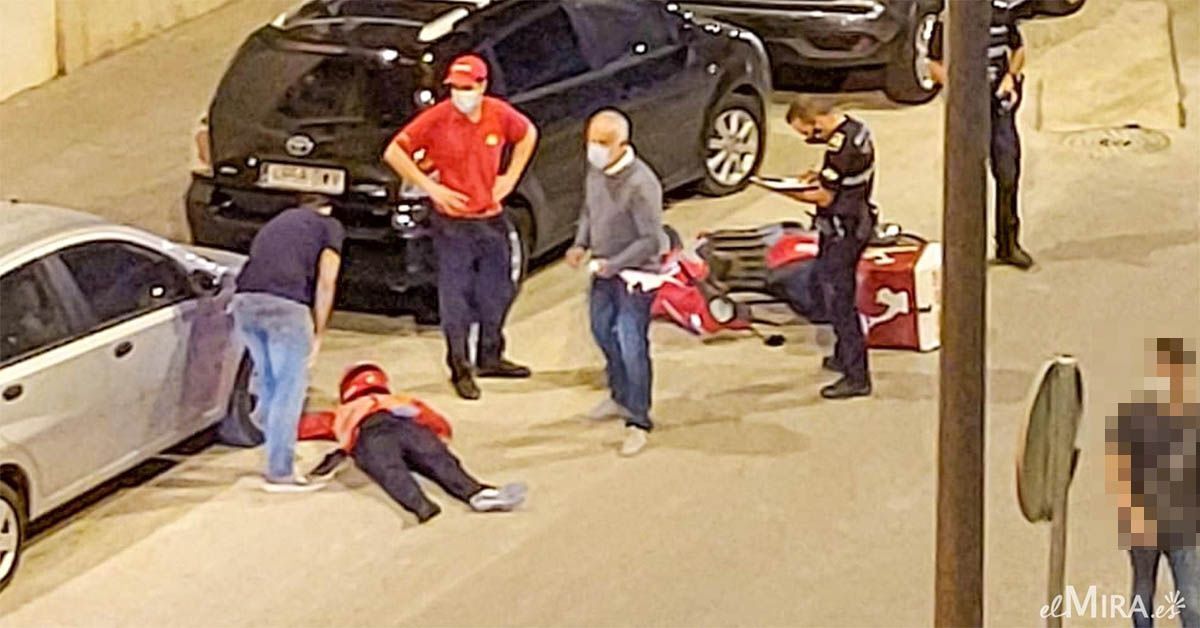 repartidor de telepizza accidente caída socavón en Jerez