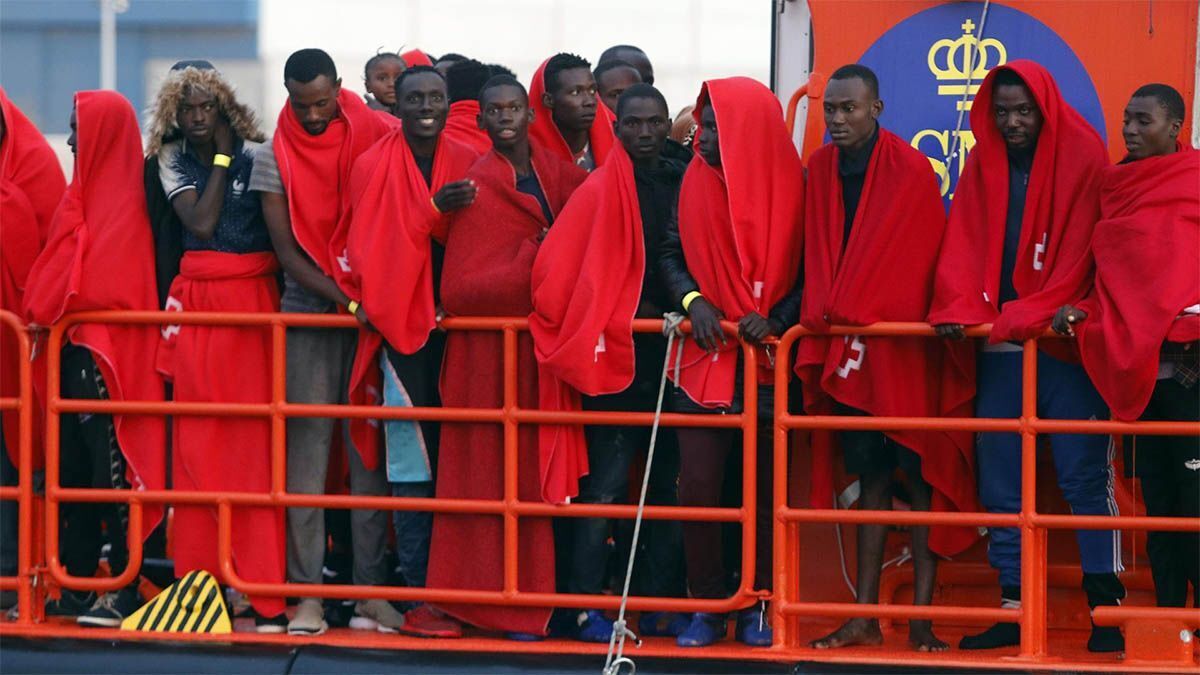 Inmigrantes rescatados por Salvamento Marítimo