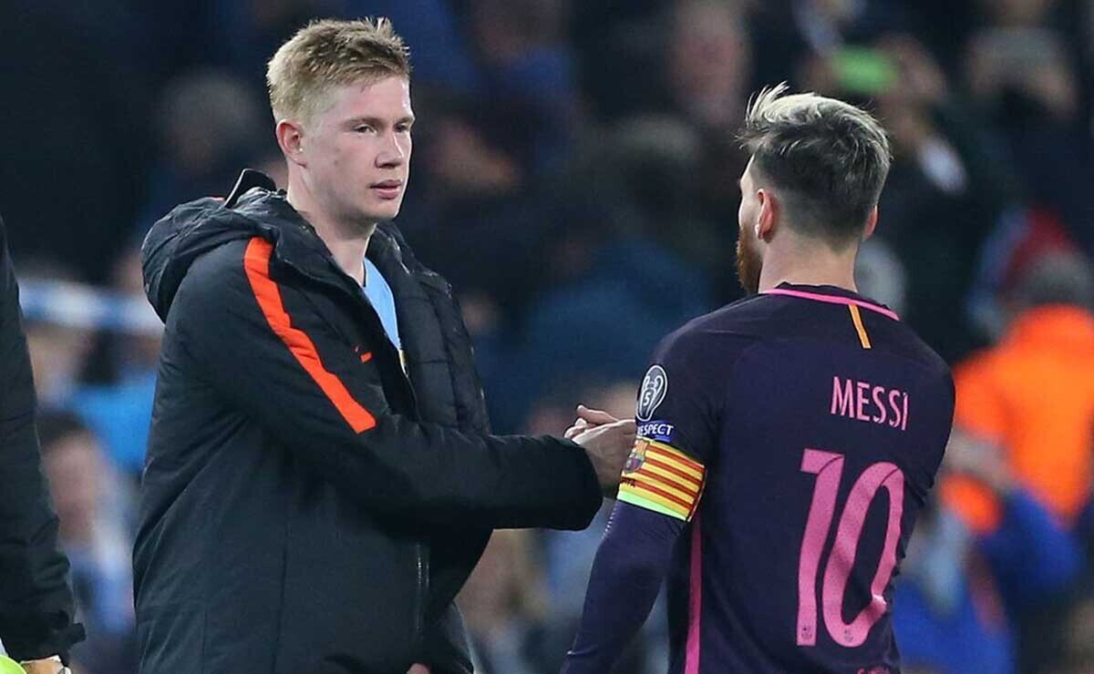 Kevin De Bruyne y Lionel Messi manchester city