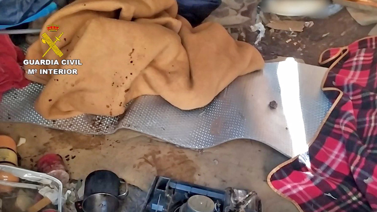 Chabola en la que vivía el agresor en Málaga