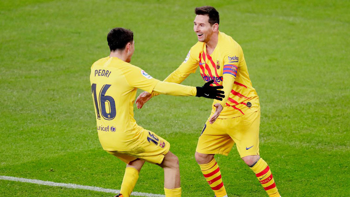 Lionel Messi y Pedri FC Barcelona