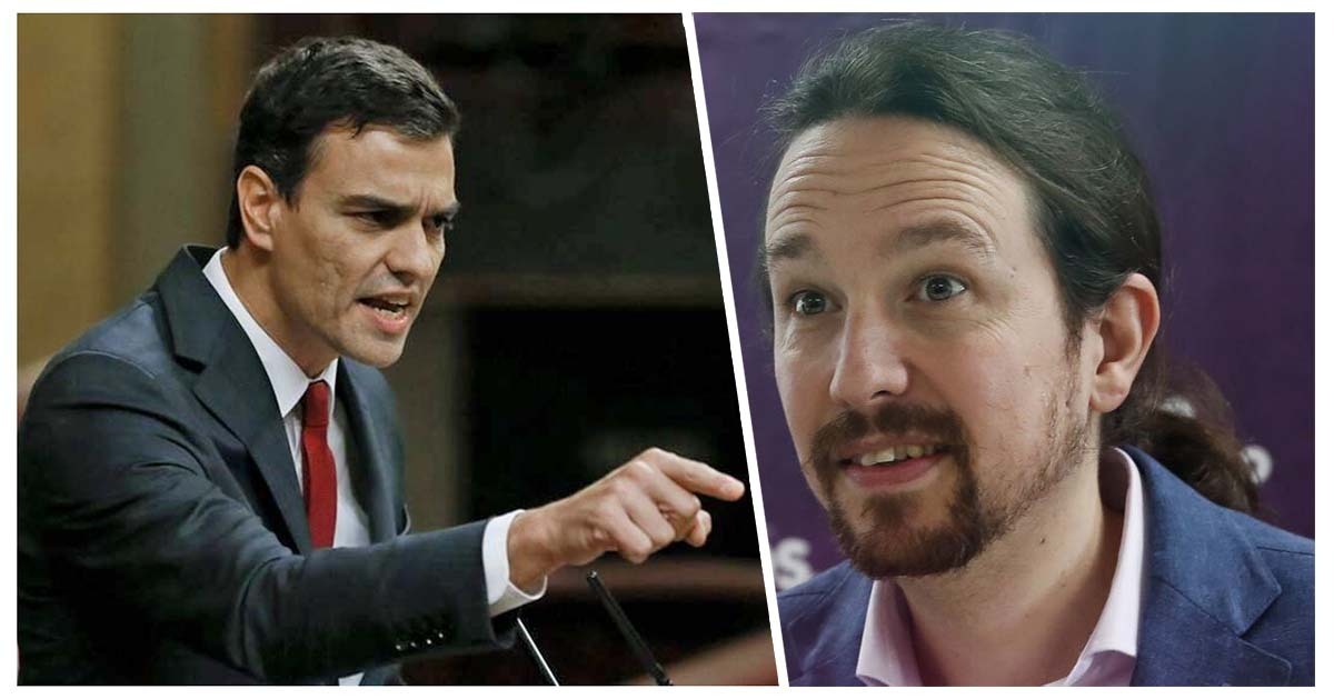 PSOE Pedro Sánchez y Pablo Iglesias