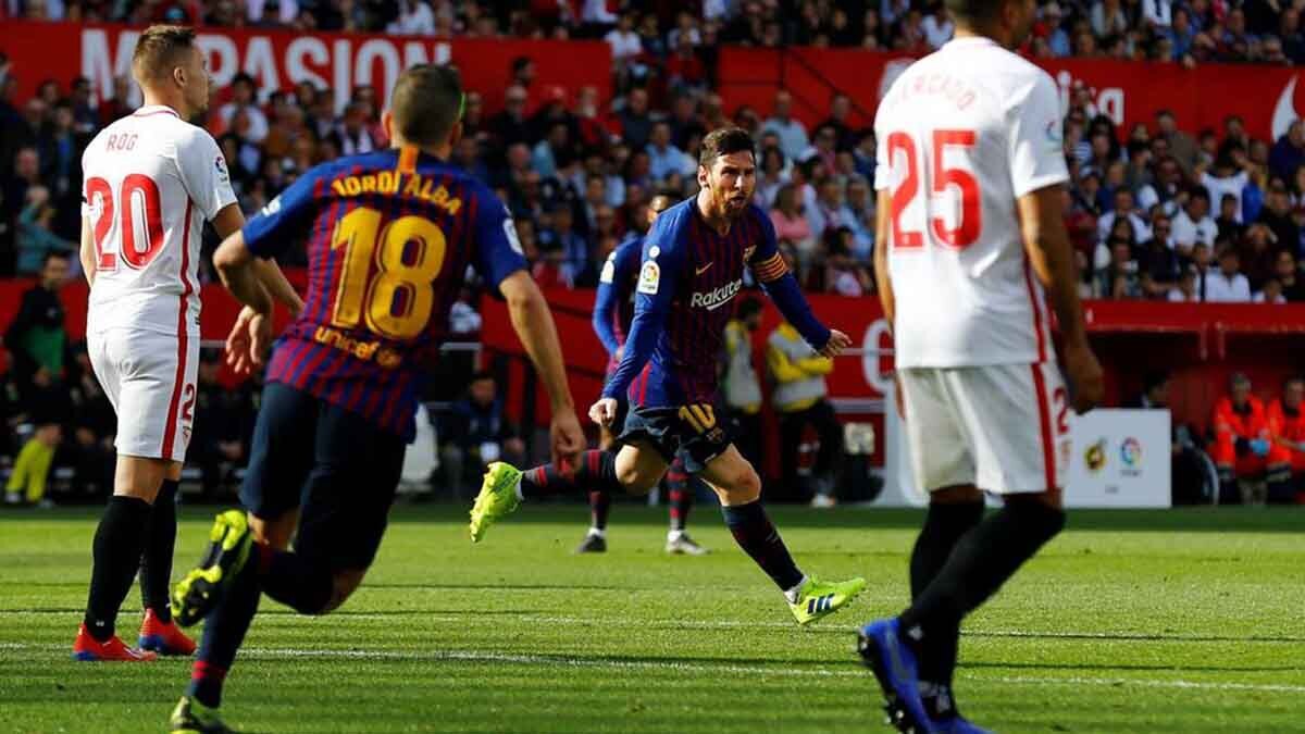 Lionel Messi durante un Sevilla - FC Barcelona (2019)