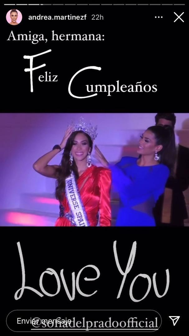 Andrea Martínez felicita a Sofia del Prado