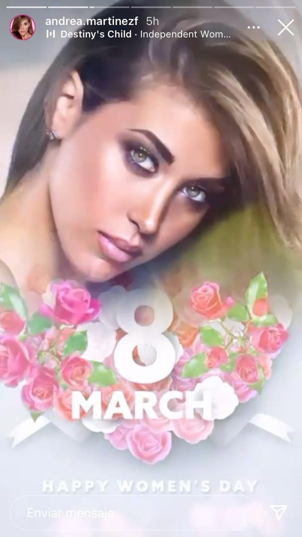 Andrea Martínez en los stories de Instagram